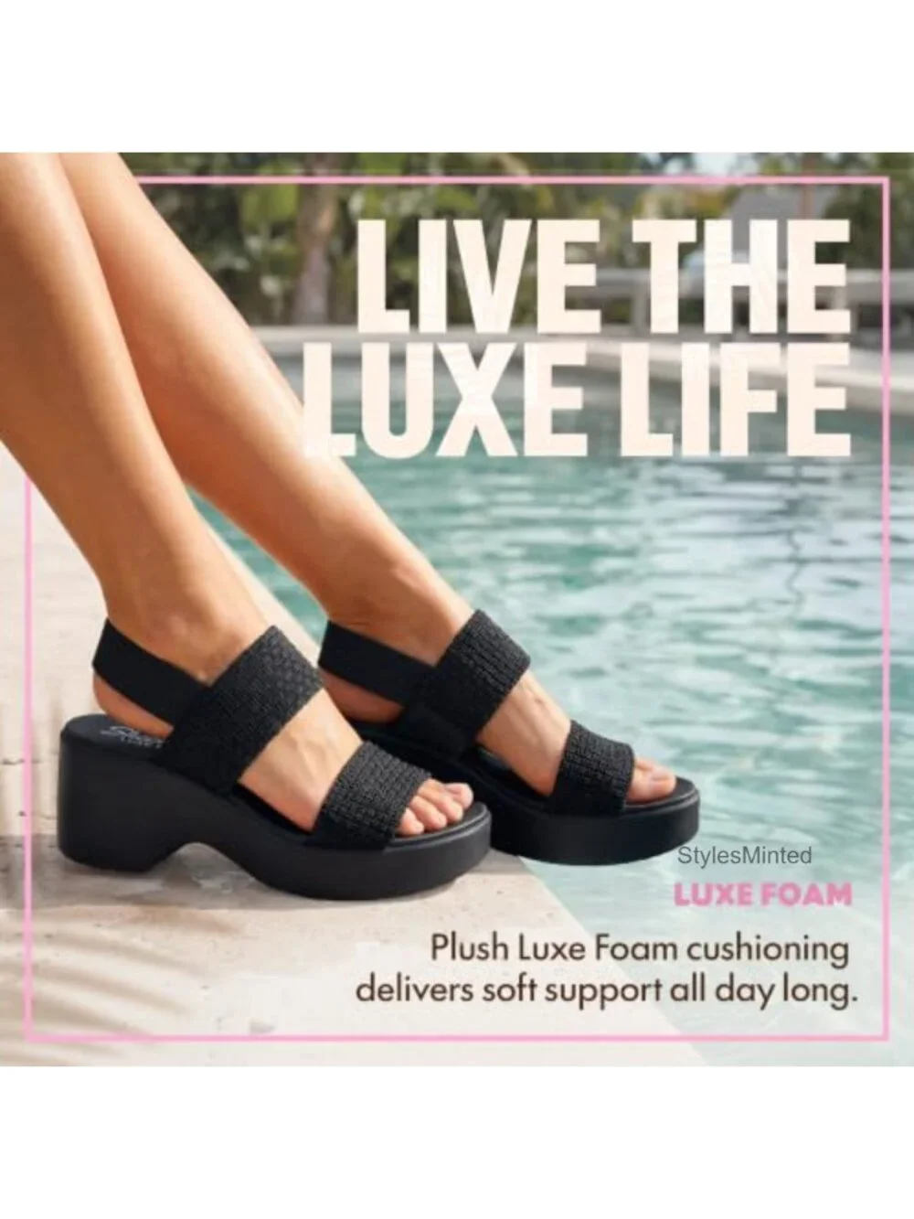 Platform Wedge Sandals with Luxe Foam Footbed - Vegan